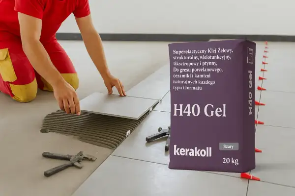 Układanie gresu z użyciem kleju H40 Gel Kerakoll. Idealny klej do gresu, który zapewnia trwałe i estetyczne wykończenie.
